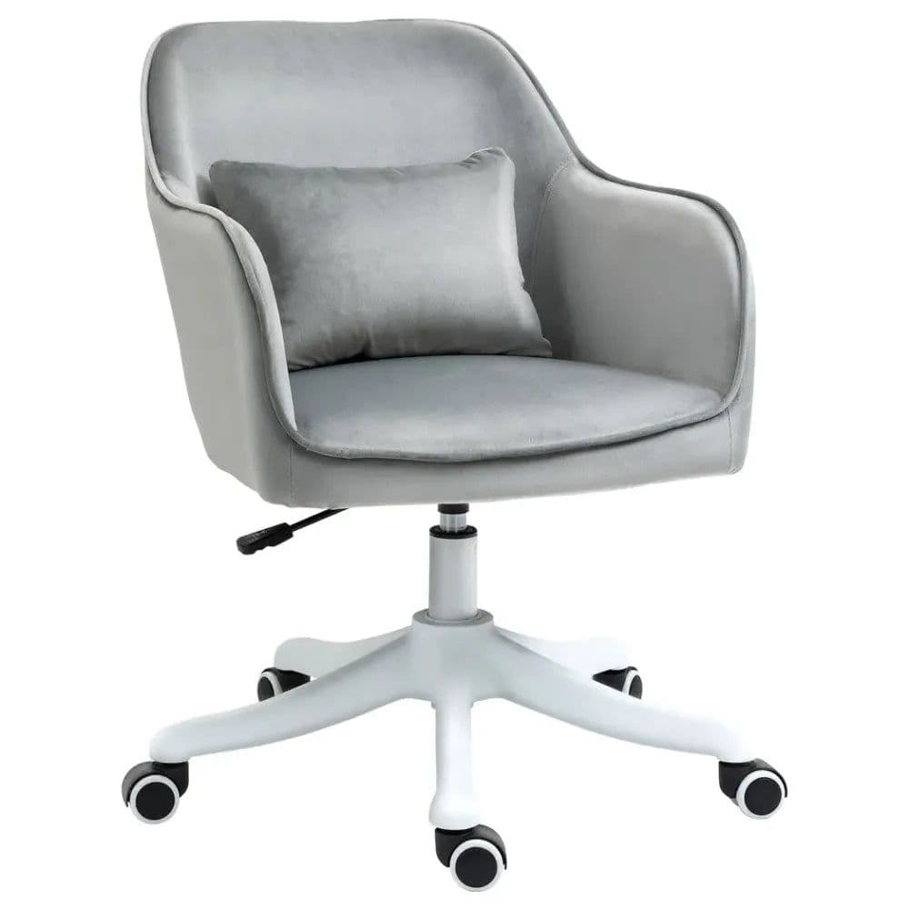 image-Office Chair with Rechargeable Electric Vibration Massage Lumbar Pillow, Wheels