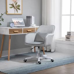 image-Office Chair with Rechargeable Electric Vibration Massage Lumbar Pillow, Wheels