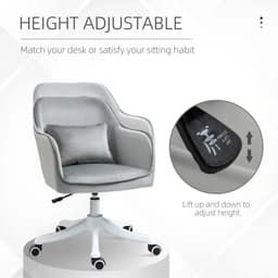 image-Office Chair with Rechargeable Electric Vibration Massage Lumbar Pillow, Wheels