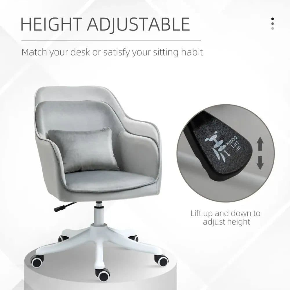 image-Office Chair with Rechargeable Electric Vibration Massage Lumbar Pillow, Wheels