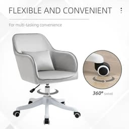 image-Office Chair with Rechargeable Electric Vibration Massage Lumbar Pillow, Wheels