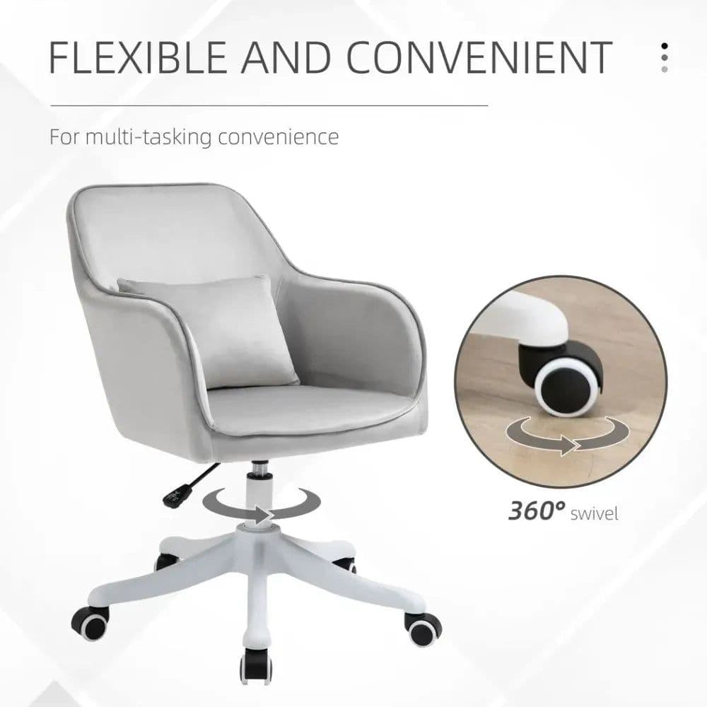image-Office Chair with Rechargeable Electric Vibration Massage Lumbar Pillow, Wheels