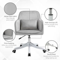 image-Office Chair with Rechargeable Electric Vibration Massage Lumbar Pillow, Wheels