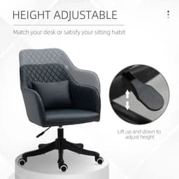 image-Office Chair with Rechargeable Electric Vibration Massage Lumbar Pillow, Wheels