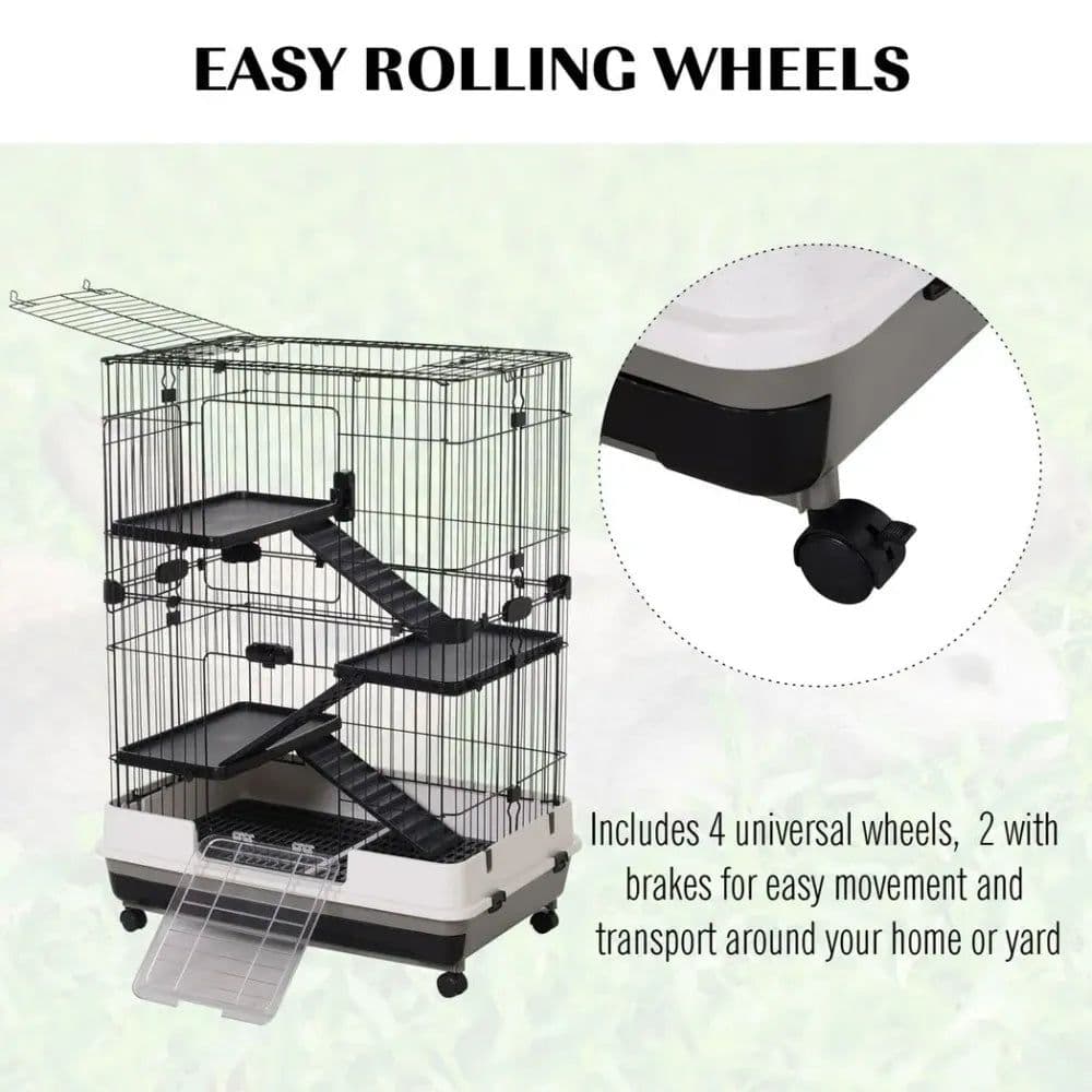image-3 Tier Small Animal Cage Pet Play House for Rabbits Ferret Chinchilla W/ Ramp
