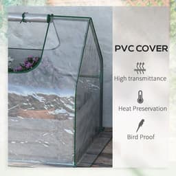 image-Steel Raised Garden Bed Planter Box Kit with Greenhouse, for Dual Use, Clear