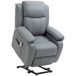 image-Electric Power Lift Recliner Chair with Massage Vibration Side Pocket, Grey
