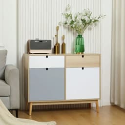image-Sideboard Storage Cabinet Kitchen Cupboard with Drawers for Bedroom, Living Room