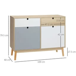 image-Sideboard Storage Cabinet Kitchen Cupboard with Drawers for Bedroom, Living Room