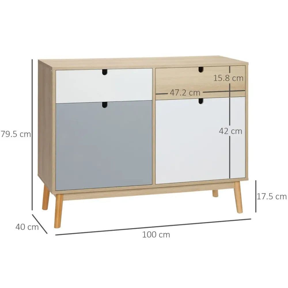 image-Sideboard Storage Cabinet Kitchen Cupboard with Drawers for Bedroom, Living Room