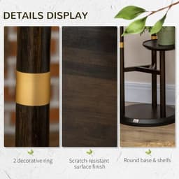 image-3 Tiered Plant Stand, Bamboo Plant Shelf for Indoor & Outdoor, Dark Walnut
