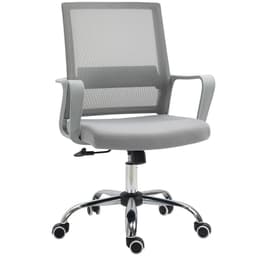 image-Ergonomic Office Chair Adjustable Height Mesh Chair with Swivel Wheels Grey