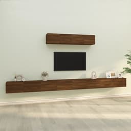 image-4 Piece TV Cabinet Set White Engineered Wood