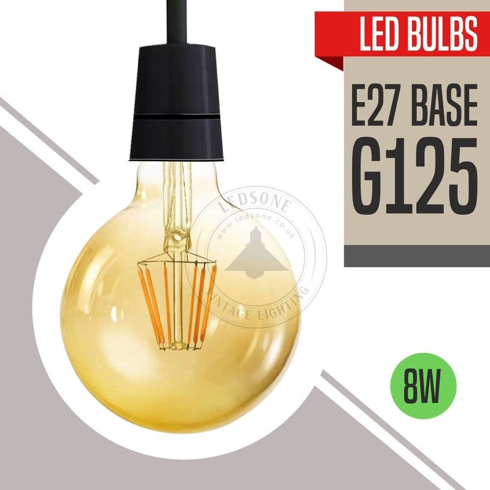 image-10 Pack E27 LED Edison Dimmable Vintage Amber Glass Warm white 2700K