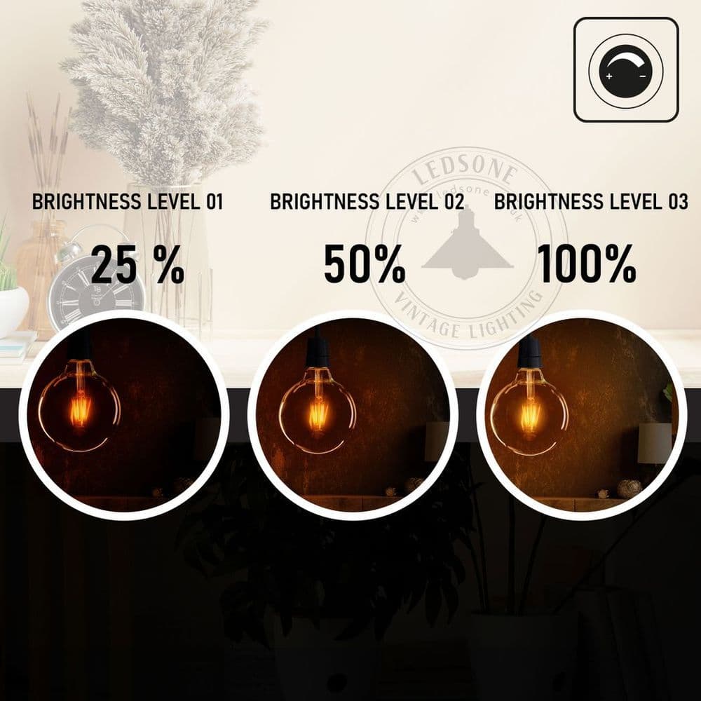 image-10 Pack E27 LED Edison Dimmable Vintage Amber Glass Warm white 2700K