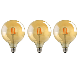 image-3 Pack E27 LED Edison Dimmable Vintage Amber Glass Warm white 2700K Light Bulbs