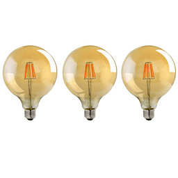 image-3 Pack E27 LED Edison Dimmable Vintage Amber Glass Warm white 2700K Light Bulbs