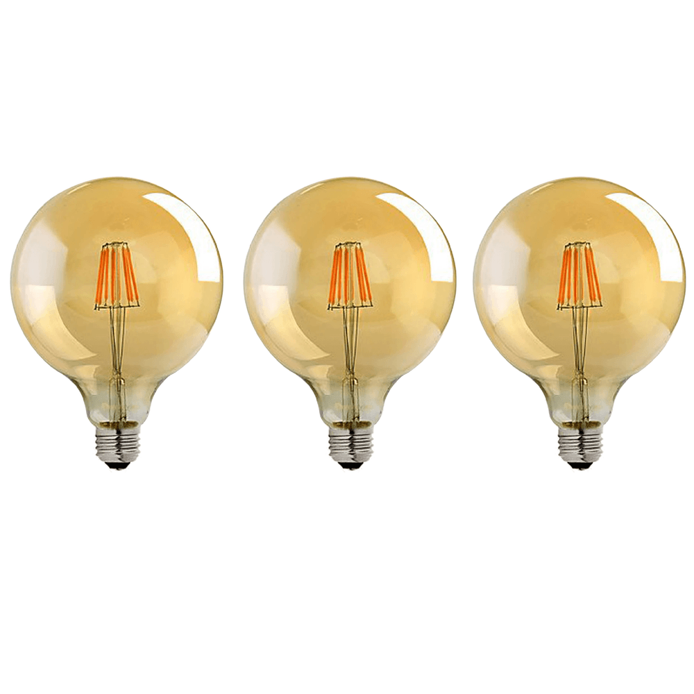 image-3 Pack E27 LED Edison Dimmable Vintage Amber Glass Warm white 2700K Light Bulbs
