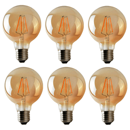 image-6Pack E27 LED Edison Dimmable Vintage Amber Glass Warm white 2700K Light Bulbs