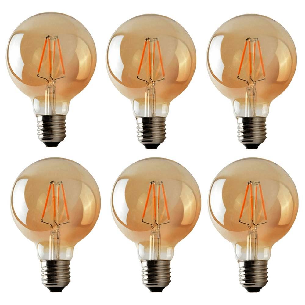 image-6Pack E27 LED Edison Dimmable Vintage Amber Glass Warm white 2700K Light Bulbs