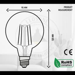 image-6Pack E27 LED Edison Dimmable Vintage Amber Glass Warm white 2700K Light Bulbs