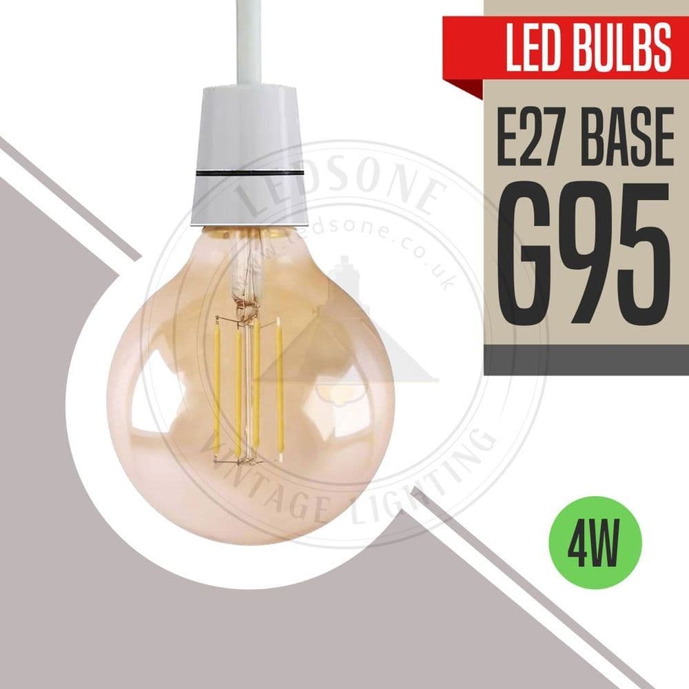 image-6Pack E27 LED Edison Dimmable Vintage Amber Glass Warm white 2700K Light Bulbs