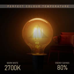 image-6Pack E27 LED Edison Dimmable Vintage Amber Glass Warm white 2700K Light Bulbs