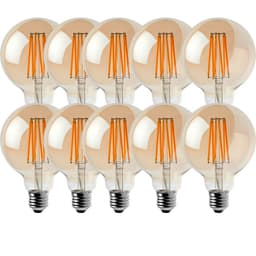 image-10 Pack E27 LED Edison Dimmable Vintage Amber Glass Warm white 2700K Light Bulbs