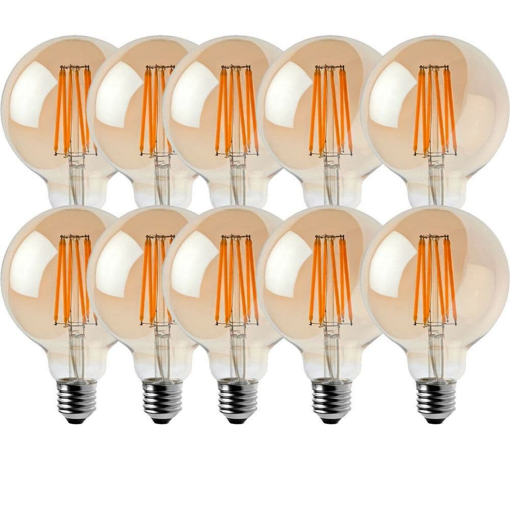 image-10 Pack E27 LED Edison Dimmable Vintage Amber Glass Warm white 2700K Light Bulbs