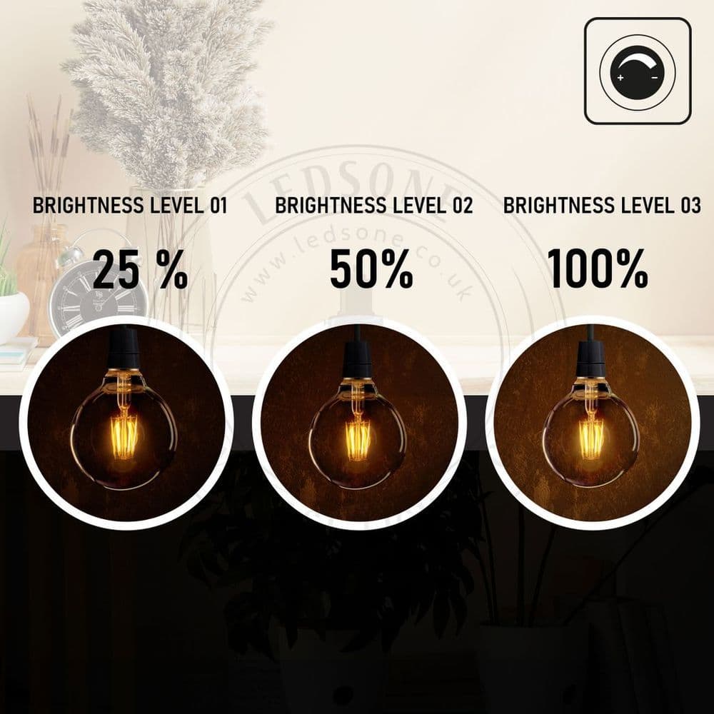 image-G95 E27 8W Edison Style LED filamen Globe shape Retro Vintage Amber bulb