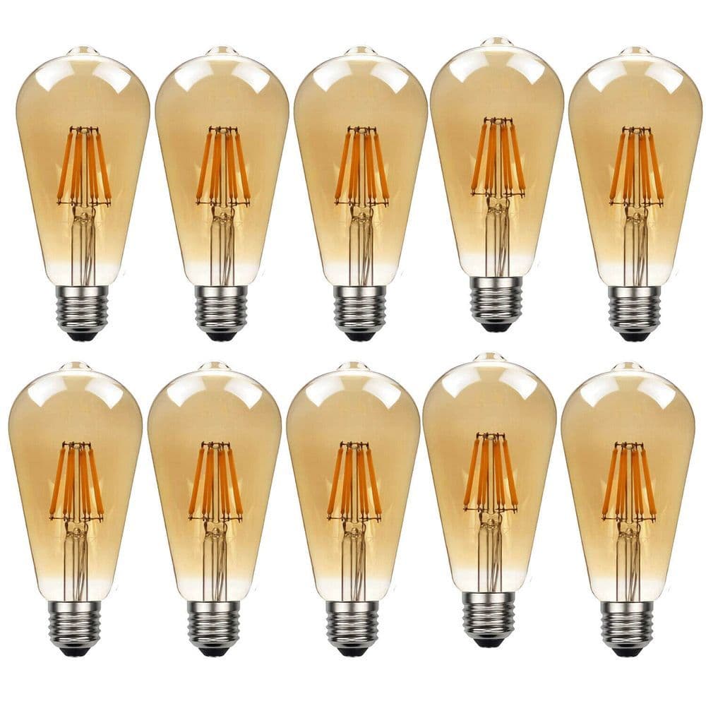 image-10Pack E27 LED Edison Dimmable Vintage Amber Glass Warm white 2700K Light Bulb