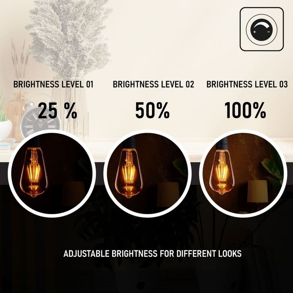 image-6Pack E27 LED Edison Dimmable Vintage Amber Glass Warm white 2700K Light Bulb