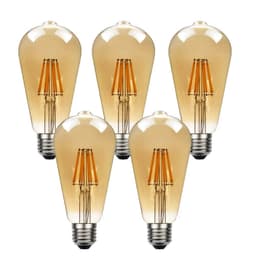 image-5Pack E27 LED Edison Dimmable Vintage Amber Glass Warm white 2700K Light Bulb