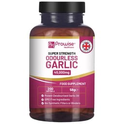 image-Premium Odourless Garlic Capsules - High Strength 45,000mg - 200 Softgels by Prowise