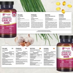 image-Premium Odourless Garlic Capsules - High Strength 45,000mg - 200 Softgels by Prowise