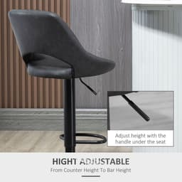 image-Barstools Set of 2 Adjustable Swivel Height PU Leather Counter Chairs Footrest
