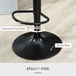 image-Barstools Set of 2 Adjustable Swivel Height PU Leather Counter Chairs Footrest