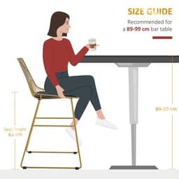 image-Modern Counter Height Bar Stools Set of 2 pcs Wire Metal Barstools for Kitchen