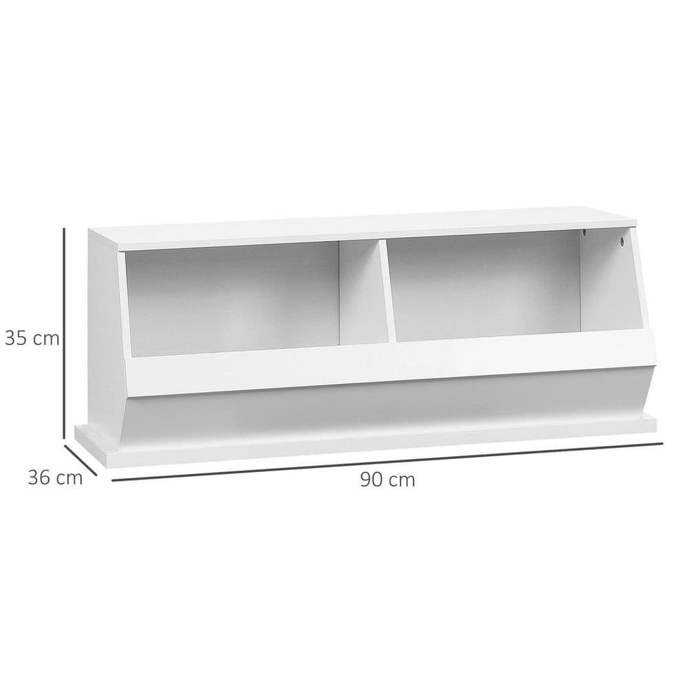 image-Storage Cabinet 2 Cube Storage Box for Living Room Play Room Bedroom, White
