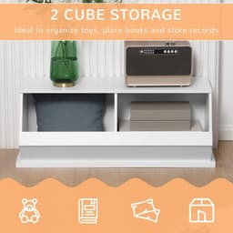 image-Storage Cabinet 2 Cube Storage Box for Living Room Play Room Bedroom, White