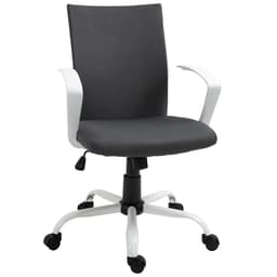 image-Office Chair Linen Swivel Computer Desk Chair Home Study Task Chair, Dark Grey