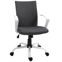 image-Office Chair Linen Swivel Computer Desk Chair Home Study Task Chair, Dark Grey