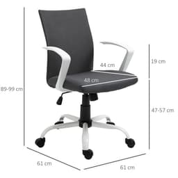 image-Office Chair Linen Swivel Computer Desk Chair Home Study Task Chair, Dark Grey