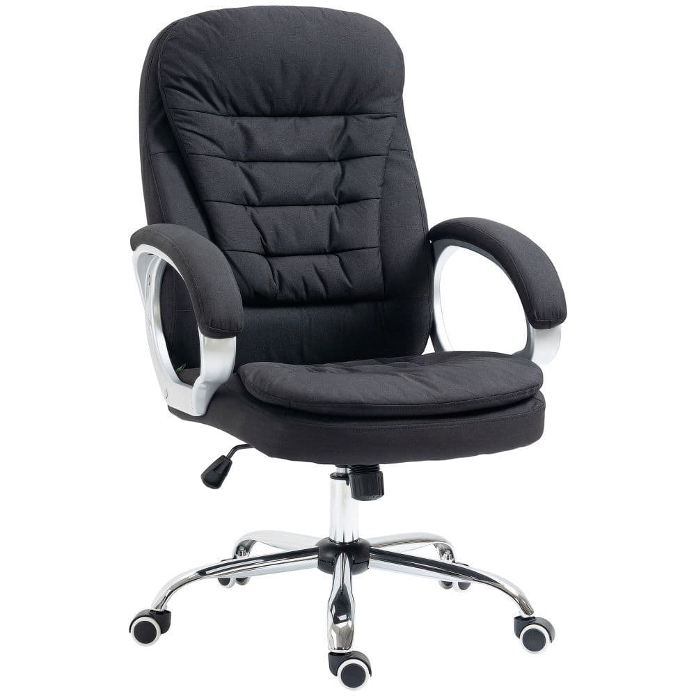 image-Executive Office Chair with 360� Swivel Wheels Armrests Adjustable Height Black