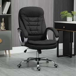 image-Executive Office Chair with 360� Swivel Wheels Armrests Adjustable Height Black