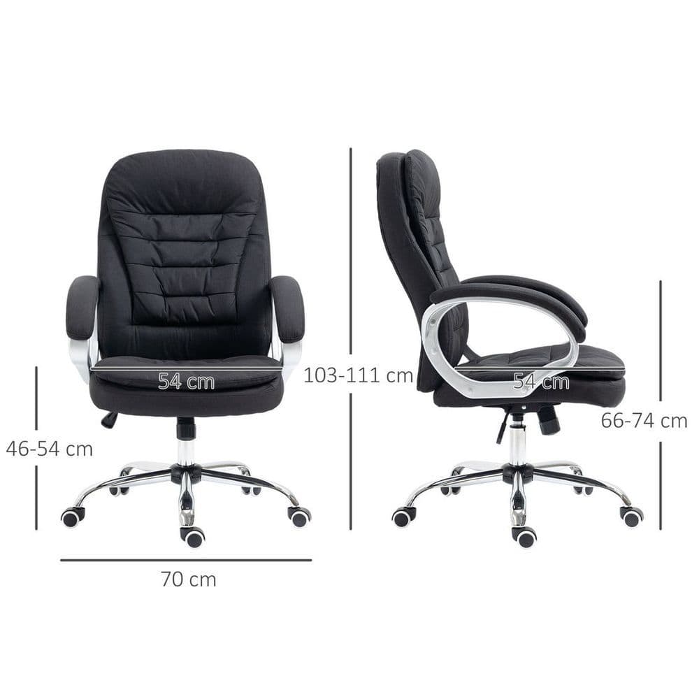 image-Executive Office Chair with 360� Swivel Wheels Armrests Adjustable Height Black