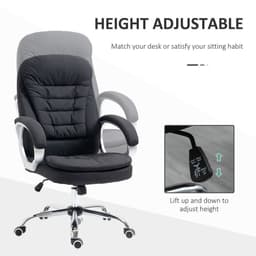 image-Executive Office Chair with 360� Swivel Wheels Armrests Adjustable Height Black