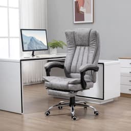 image-6-Point Vibrating Massage Office Chair w/ Microfibre Upholstery Arms Grey