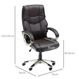 image-Executive Computer Office Desk Chair High Back Faux Leather Swivel Chair Brown