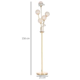image-K9 Crystal Floor Lamp for Living Room, 5 Light Upright Standing Lamp, Gold
